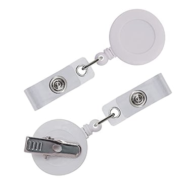 JBKHDTB 5 Pack Retractable ID Badge Holder Reels with Swivel Alligator Clip Bulk Pack Premium BadgeWhite
