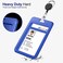 JINEASY ID 10 Pack Plastic ID Badge Holder Vertical Hard ID Card Holders for Badges Royal Blue