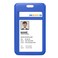 JINEASY ID 2 Pack Royal Blue Hard Plastic ID Badge Holder Vertical ID Holder for Lanyard
