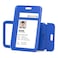 JINEASY ID 2 Pack Royal Blue Hard Plastic ID Badge Holder Vertical ID Holder for Lanyard