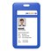 JINEASY ID 2 Pack Royal Blue Hard Plastic ID Badge Holder Vertical ID Holder for Lanyard