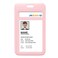 JINEASY ID 2 Pack Work ID Badge Holder Hard Plastic Vertical ID Badge Protector Pink