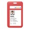 JINEASY ID Hard Plastic Vertical Badge Holders Heavy Duty ID Badge Protector Red 2 Pack