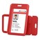 JINEASY ID Hard Plastic Vertical Badge Holders Heavy Duty ID Badge Protector Red 2 Pack