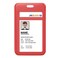 JINEASY ID Hard Plastic Vertical Badge Holders Heavy Duty ID Badge Protector Red 2 Pack