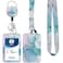 LONNAONE Lanyard with Badge HolderRetractable Badge Reel with Detachable Neck Lanyard Strap and Vertical ID Holder for Nurse Doctor Students Office Staff Lanyard Abstract Cyan Marble