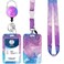 LONNAONE Lanyard with Badge HolderRetractable Badge Reel with Detachable Neck Lanyard Strap and Vertical ID Holder for Nurse Doctor Students Office Staff Lanyard Blue Purple Marble