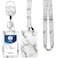 LONNAONE Lanyard with Badge HolderRetractable Badge Reel with Detachable Neck Lanyard Strap and Vertical ID Holder for Nurse Doctor Students Office Staff Lanyard Classcial White Marble