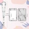 LONNAONE Lanyard with Badge HolderRetractable Badge Reel with Detachable Neck Lanyard Strap and Vertical ID Holder for Nurse Doctor Students Office Staff Lanyard Classcial White Marble