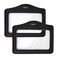 Larpur Pack of 2 ID Badge Holders Horizontal Leather Card Case with Clear ID Window Black Double Sided Clear Work Badge Holder for Office Hospital Exhibition School