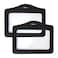 Larpur Pack of 2 ID Badge Holders Horizontal Leather Card Case with Clear ID Window Black Double Sided Clear Work Badge Holder for Office Hospital Exhibition School