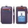 Leamekor ID Badge Holder with Neck Lanyard PU Leather ID Badge Wallet Case with 1 ID Window 4 Card Slots 1 Side Zipper Pocket