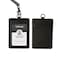 TOOLIN Leather ID Badge HolderSlim Minimalist Elastic Credit Card Holder Vertical Credit Card Holder for Men Women with Neck Lanyard BlackA