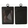 TOOLIN Leather ID Badge HolderSlim Minimalist Elastic Credit Card Holder Vertical Credit Card Holder for Men Women with Neck Lanyard BlackA