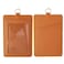TOOLIN Leather ID Badge HolderSlim Minimalist Elastic Credit Card Holder Vertical Credit Card Holder for Men Women with Neck Lanyard BrownA