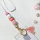LFaize Beaded lanyardid badge lanyardteacher lanyardsilicon lanyard Peach