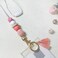 LFaize Beaded lanyardid badge lanyardteacher lanyardsilicon lanyard Peach