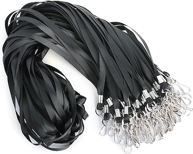 LOCONHA 100 Pack black lanyards Lanyards for Id Badges Lanyards Safety Badge Lanyard 18 with Swivel Hook 100 Black