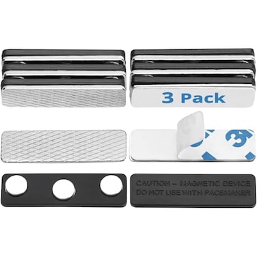 Mata1 USA 3 Badge Holder Magnets 175 x 05 inches Name Tag Magnet Backs w 3 ExtraStrong Neodymium Magnets for ID Badge Holders