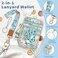 Mavellin Lanyard Wallet with Id Badge Holder Butterfly RFID Small Keychain Wallet Women Wristlet Cute Zipper Credit Card Holder Phone Wrist Neck Strap for Key Name Tag Teacher Student Office Gifts