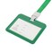 MECCANIXITY ID Badge Holder 4x31 Inch Horizontal Name Tag ABS Double Sided Clear Window with Detachable Neck Lanyard Green