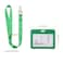 MECCANIXITY ID Badge Holder 4x31 Inch Horizontal Name Tag ABS Double Sided Clear Window with Detachable Neck Lanyard Green