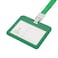 MECCANIXITY ID Badge Holder 4x31 Inch Horizontal Name Tag ABS Double Sided Clear Window with Detachable Neck Lanyard Green