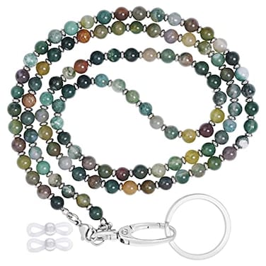 Miayon Beaded Lanyards ID Lanyard Badge Holder for Women Teacher Neck Bead Chain Lanyards for Glasses Card Holder Face Mask Cellphone