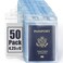 MIFFLIN MifflinUSA Passport Card Holders Clear 4x6 Inches 50 Pack Extra Large ID Name Badge Holder Zipperless Vertical Plastic Card Holders