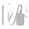 MONDO DESIGNS 2in1 ID Badge Holder Lanyard Wallet MultiUse Womens Small Wallet with Removable Wristlet Neck Lanyard Clear Window 5 Card Slots Phone Holder Ring Keychain Off White