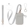 MONDO DESIGNS 2in1 ID Badge Holder Lanyard Wallet MultiUse Womens Small Wallet with Removable Wristlet Neck Lanyard Clear Window 5 Card Slots Phone Holder Ring Keychain Off White