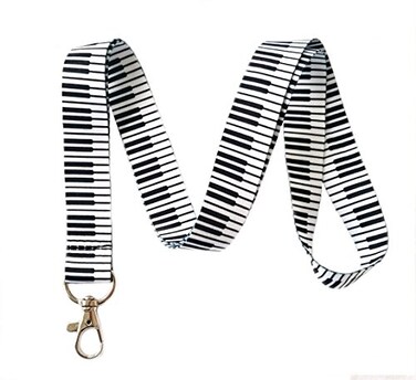 LanyardLanyard Music Themed Lanyard Key Chain Id Badge Holder Piano Keys