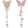 Artscope Nurse Retractable Badge Reel Bling Badge Reel Clip Crystal ID Name Badge Holder with 360 Swivel Alligator Clip Diamond Butterfly