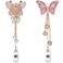 Artscope Nurse Retractable Badge Reel Bling Badge Reel Clip Crystal ID Name Badge Holder with 360 Swivel Alligator Clip Diamond Butterfly