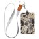 OTVEE Badge Holder PU Leather ID Card Case Wallet with Neck Lanyard and Key Ring Cow Skin