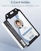 Pawfly 2 Pack 3Card Badge Holder Vertical DoubleSided Plastic Case with Grippers and Thumb Slot Hard Black Card Protector for Offices Schools IDs Credit Cards Drivers Licenses and Passes