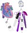 Plifal Nurse Pen Set Badge Reel Holder Accessories Clip Retractable Mini Nursing Ball Pen Permanent Marker Highlighter Light Penlight Small Flashlight Work Student Office Hospital Heart