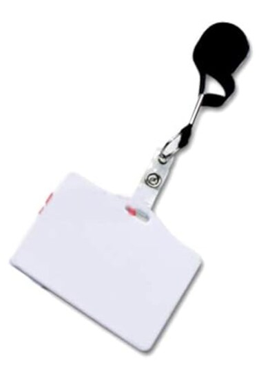 SFS BLANK PVC Polymer Card Name Badge Sublimation Heat Press Transfer Thermal Personalized with Lanyard Black 10 Pieces