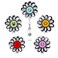 Qinsuee Graffiti Sunflower Retractable Badge Holder with Alligator Clip 24 inch Retractable Cord ID Badge Reel 5 Pack