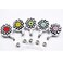 Qinsuee Graffiti Sunflower Retractable Badge Holder with Alligator Clip 24 inch Retractable Cord ID Badge Reel 5 Pack