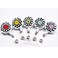 Qinsuee Graffiti Sunflower Retractable Badge Holder with Alligator Clip 24 inch Retractable Cord ID Badge Reel 5 Pack