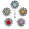 Qinsuee Graffiti Sunflower Retractable Badge Holder with Alligator Clip 24 inch Retractable Cord ID Badge Reel 5 Pack