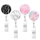 Knocent Retractable Badge Holder Nursing Badge Reel with Alligator ClipCute Badge Clip on ID Card Holders Marble 4pack