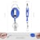 moeverEX Retractable Badge Holder with Carabiner Reel Clip and Key Ring for ID Card Key Keychain Holders Blue 10 Pieces