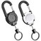 CUNHUY Retractable Keychain Heavy Duty 2 Pack Badge Holders with with 26 Cord Key Lanyard Ring Retractable Keychain Clip Id Holder Retractable Carabiner Hook Badge Leash Work Key Chain 10 oz Retractio