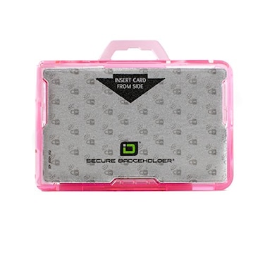 ID Stronghold RFID Blocking Badge Holder Landscape DuoLite by Identity Stronghold FIPS Approved Badge Holder 100 USA Made Pink