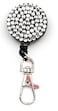 ALL in Rhinestone Lanyard Bling Crystal Badge Reel Card Holder for Business Id Card White