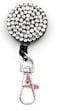 ALL in Rhinestone Lanyard Bling Crystal Badge Reel Card Holder for Business Id Card White