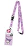 Bioworld Sanrio Kuromi ID Badge Holder Lanyard wRubber Pendant and Collectible Sticker