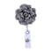 Soleebee 24 Retractable Badge Reel Glitter Rose Nurse ID Badge Holder Reel with 360 Swivel Alligator Clip Gray